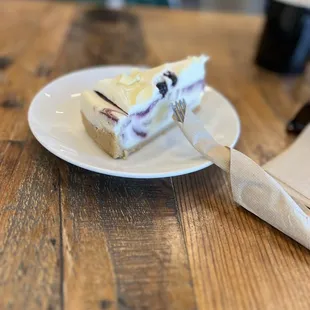 a piece of cake on a plate