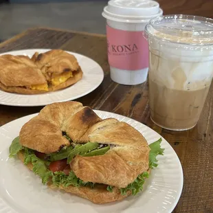 Vegetarian sandwich, Ham / Cheese Sandwich, Kona House Coffee