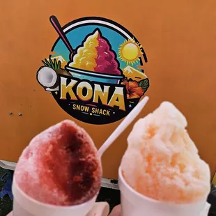 Left: red velvet, lychee, cotton candy Right: passion fruit, lychee, guava