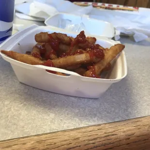 Fries with ketchup
