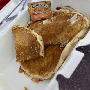 Pancakes n Eggs n Meat Breakfast, bacon and eggs not pictured because I ate them so fast.