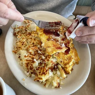 Cheese and Turkey omelette