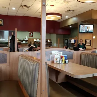 The inside of the restaurant.