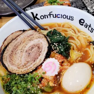 Kimchi ramen with pork belly