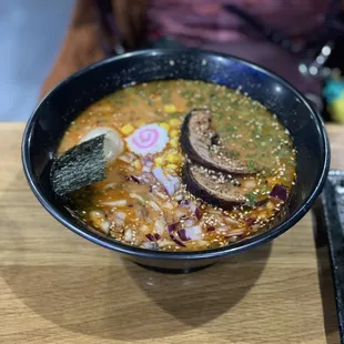 Spicy garlic shoyu ramen