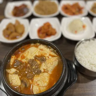 various dishes of food