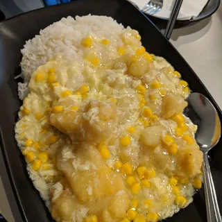 Fish Fillet with Corn on Rice