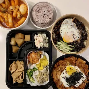 Tteokbokki  Jjajangmyeon  Pork belly kimchi stirfry