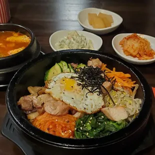 Hot stone Bibimbap...