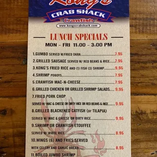 menu