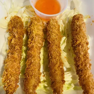 Fried shrimp.