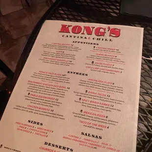 menu