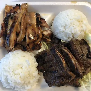 C-9 Combo chicken and kalbi ribs