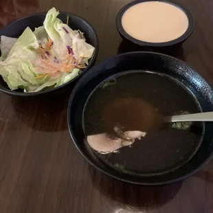 Side salad with Bento soup.