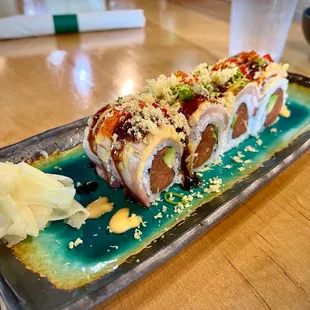 a plate of food on a table