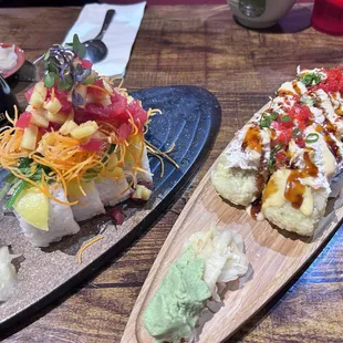 Hawaiian and gamecock roll.