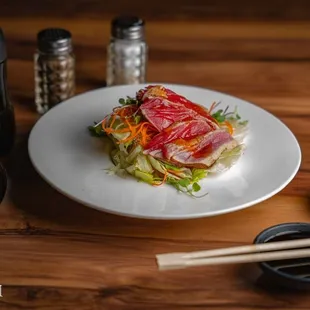 a plate of food on a table