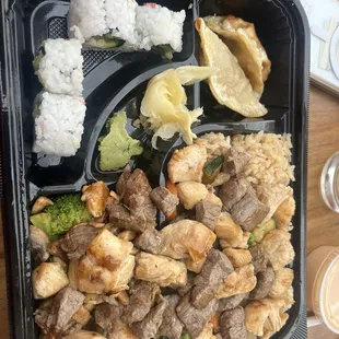 Chicken and steak Bento
