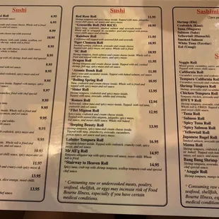 Menu 8/2021 Sushi Side