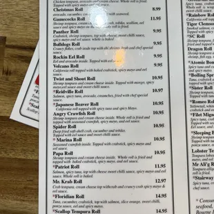 menu