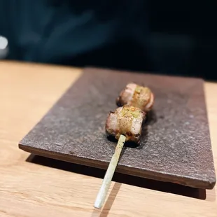 a piece of meat on a stick