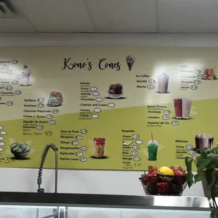 Menu (as of February 2024)