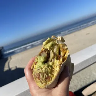 The breakfast burrito with bacon