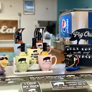 a variety of coffee mugs