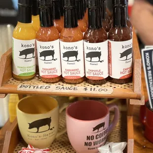 a variety of hot sauces