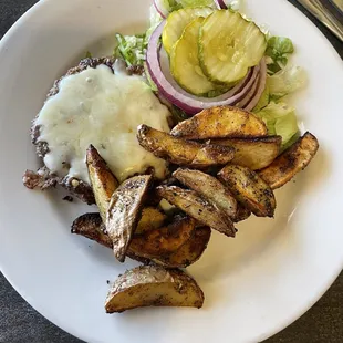 Bison burger without bun