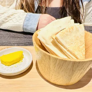 Pita and saffron butter