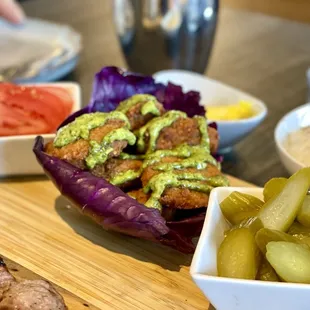 Falafel With ground garbanzo beans and herbs