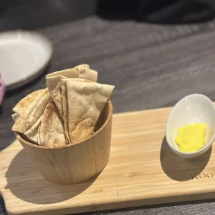 Compliementary pita with homemade butter