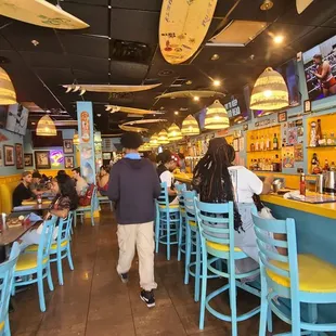 Indoor seating and bar