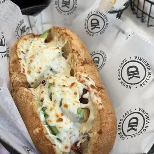 Dickey Jones Sandwich - garlic chicken, bacon, mozzarella, avocado, chipotle aioli, rustic sub