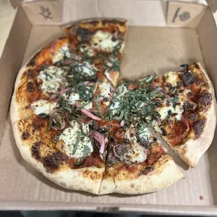 Large 16" Classic Margherita w/ pickled onions and mushrooms