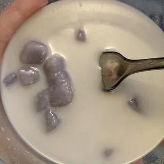Taro ball in coconut cream
