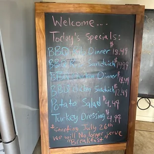 Daily specials