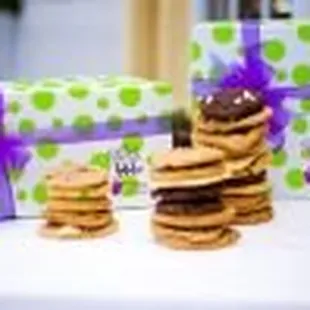 a stack of cookies on a table