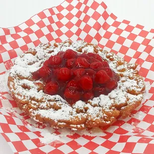 Cherry Funnel Cake