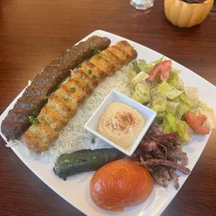 Beef Koobide Kabob and Chicken Koobide Kabob