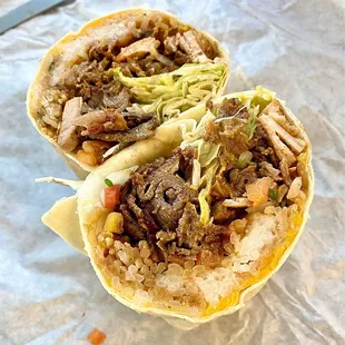 Half and Half Burrito