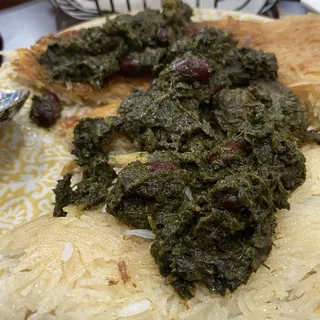 Khoresh Ghormeh Sabzi (Traditional herbed stew)