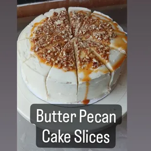 butter pecan cake slices