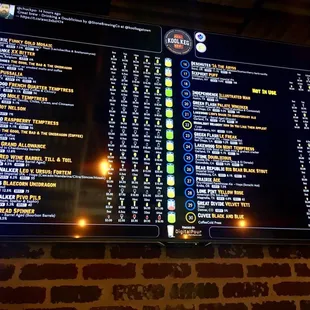 Beer menu