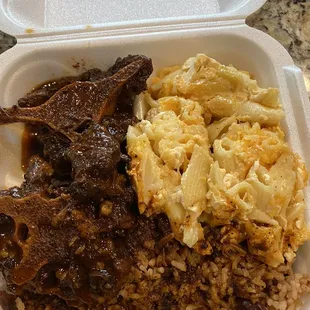 Oxtails, rice/peas, Mac /cheese