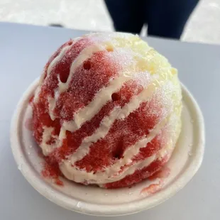 a red and white dessert