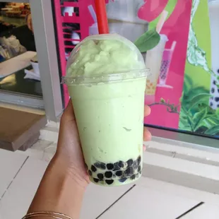 Honeydew bubble drink