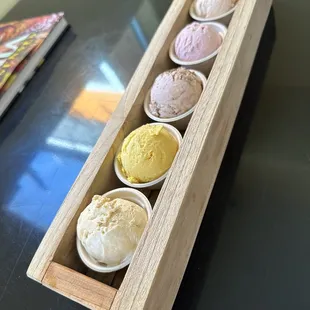 a variety of ice creams
