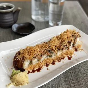 Godzilla roll (delicious!)